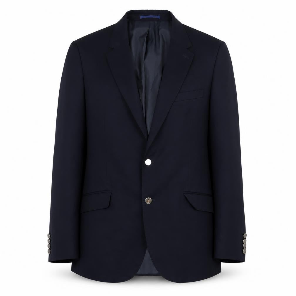 Front view of Marks & Spencer men’s blue wool jacket suit jacket, size 40, regular