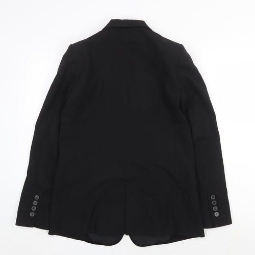 Zara Womens Black Polyester Tuxedo Suit Jacket Size XS Button
