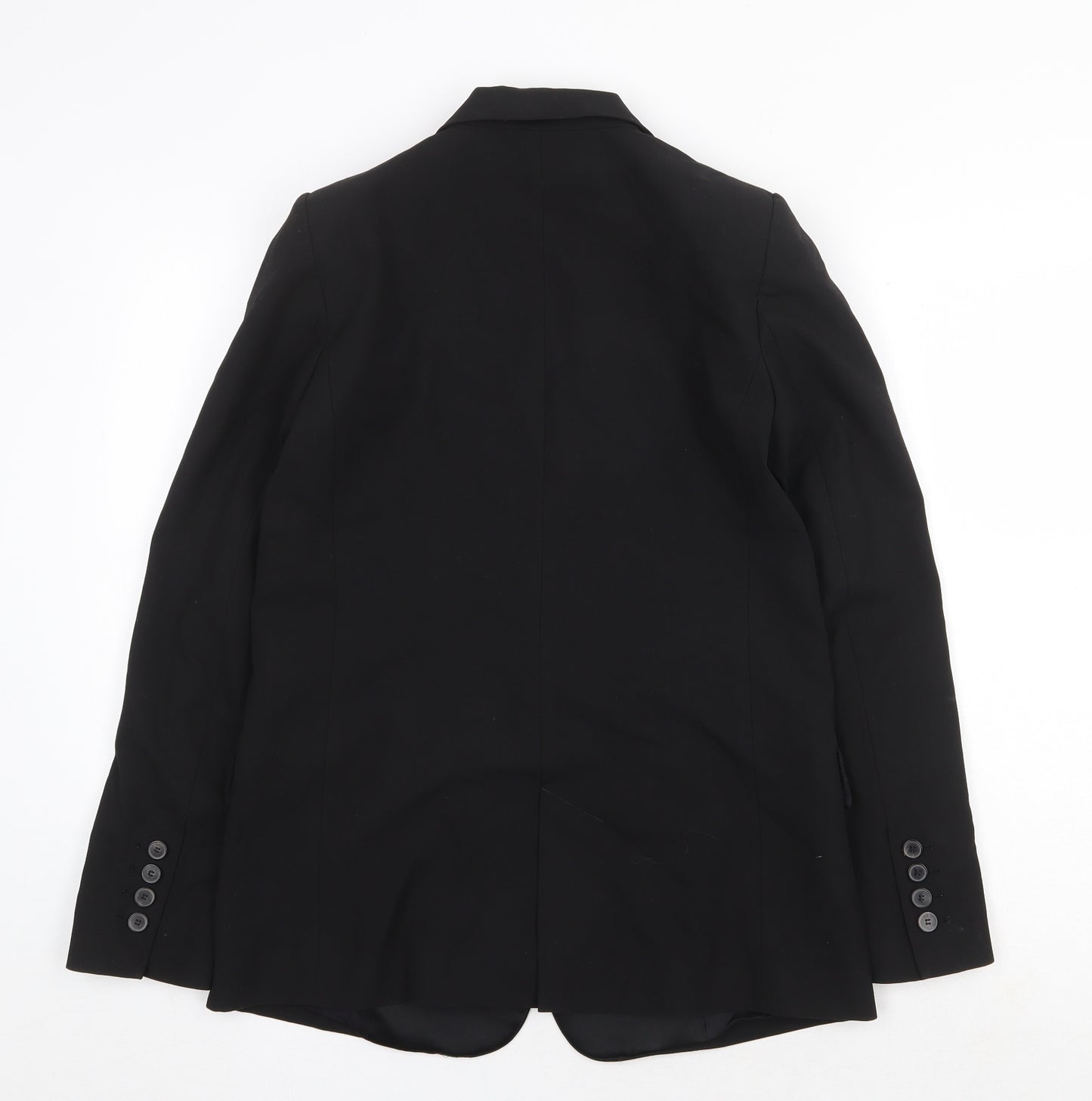 Zara Womens Black Polyester Tuxedo Suit Jacket Size XS Button
