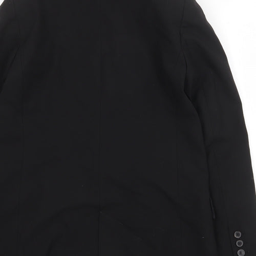 Zara Womens Black Polyester Tuxedo Suit Jacket Size XS Button