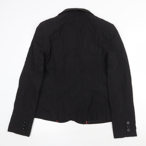 Oasis Womens Black Polyester Jacket Blazer Size 14 Button