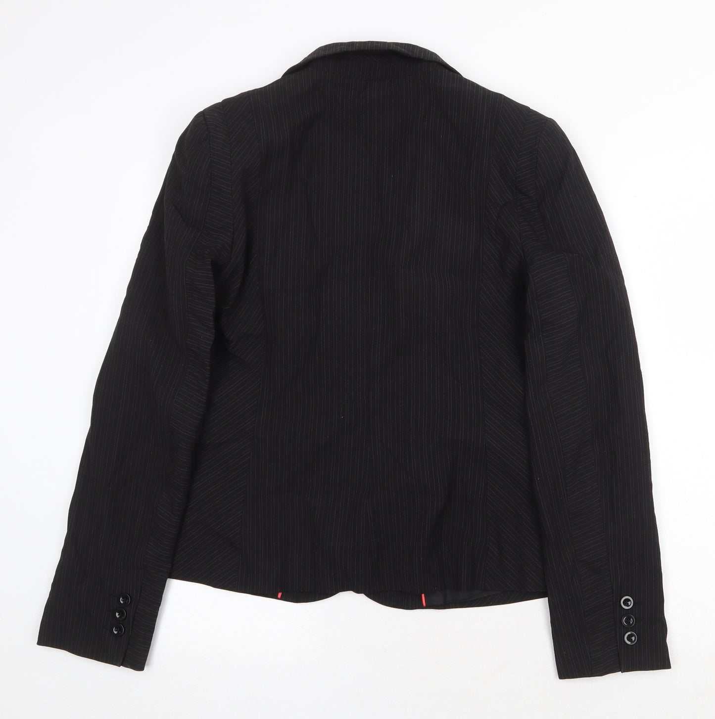 Oasis Womens Black Polyester Jacket Blazer Size 14 Button