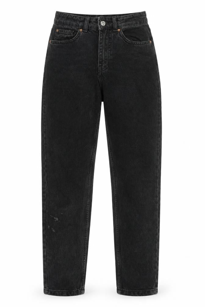 Denim & Co. Womens Black Cotton Straight Jeans Size 8 Regular Zip