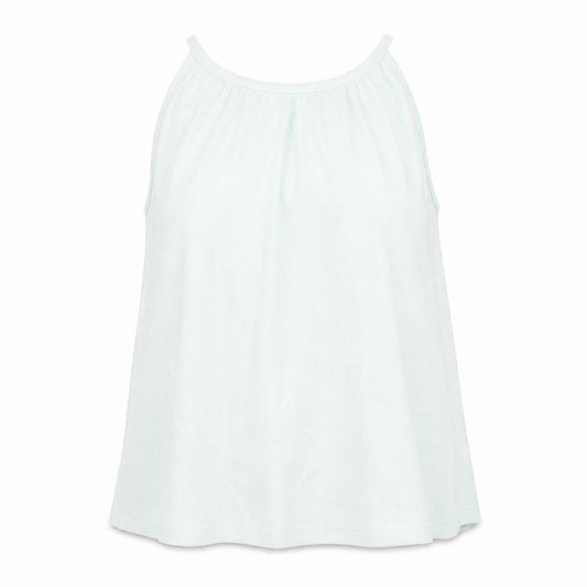 Front view of Atmosphere women’s blue polyester basic tank, size UK 14, boat neck