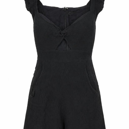 BCBGMAXAZRIA Womens Black Polyester Playsuit One-Piece Size S Zip - Cut Out Detail