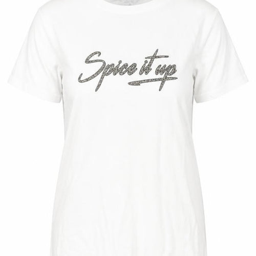 New Look Womens Ivory 100% Cotton Basic T-Shirt Size 8 Scoop Neck - Spice It Up