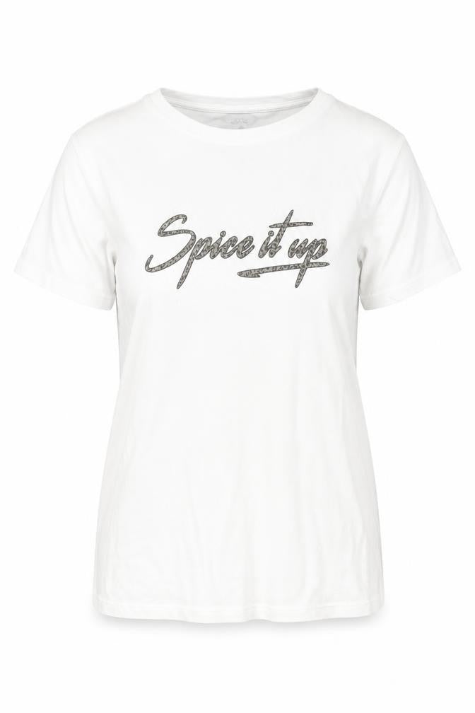 New Look Womens Ivory 100% Cotton Basic T-Shirt Size 8 Scoop Neck - Spice It Up