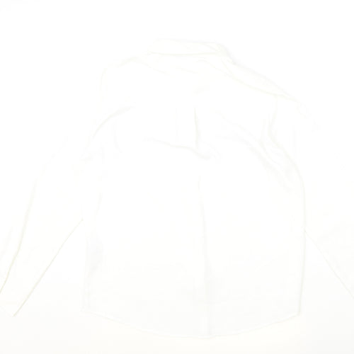 New Look Womens Ivory Polyester Basic Button-Up Size 14 Collared