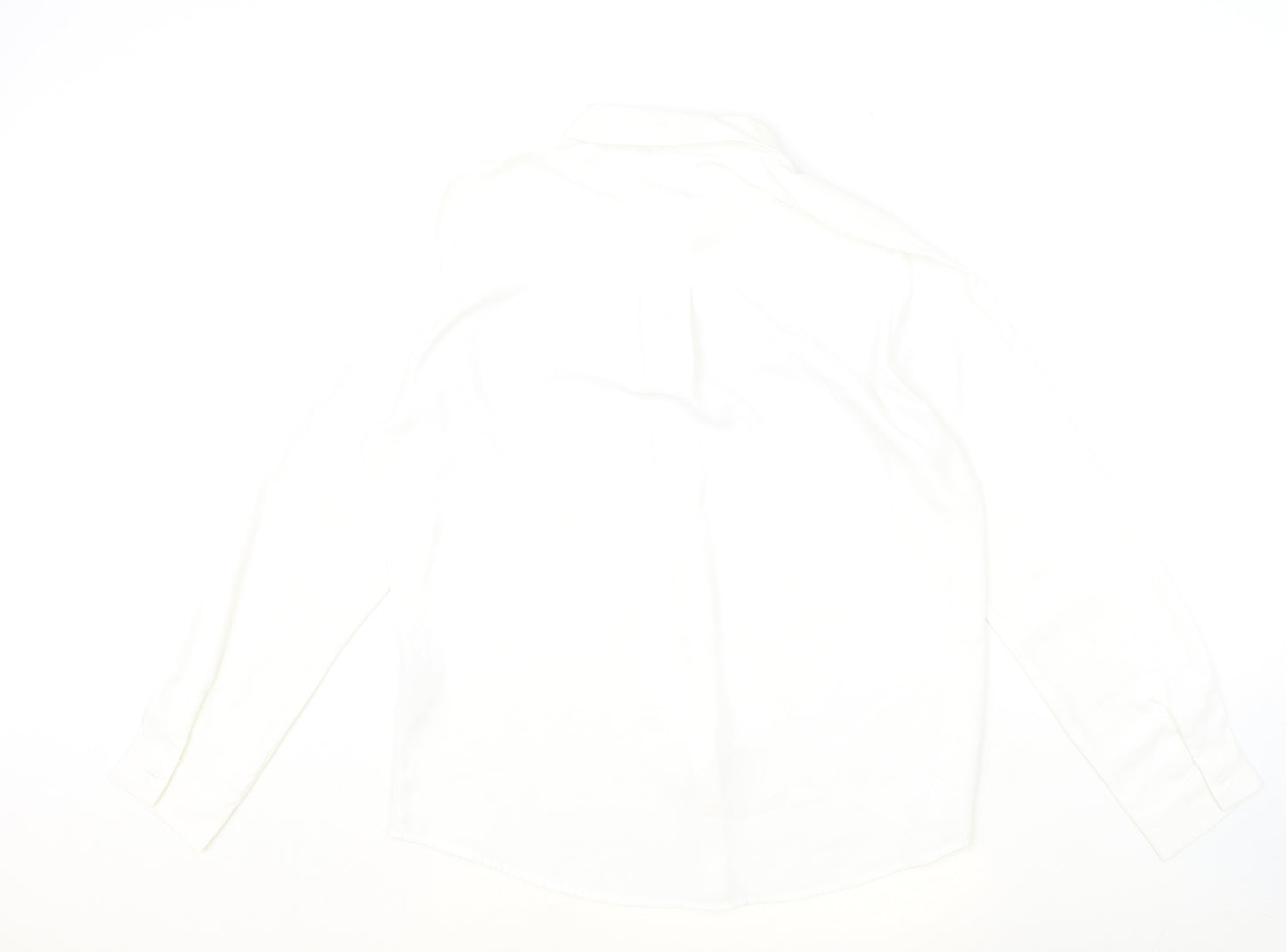New Look Womens Ivory Polyester Basic Button-Up Size 14 Collared