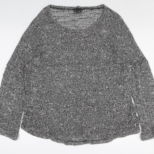 Sparkle & Fade Womens Grey Round Neck Rayon Pullover Jumper Size M Pullover