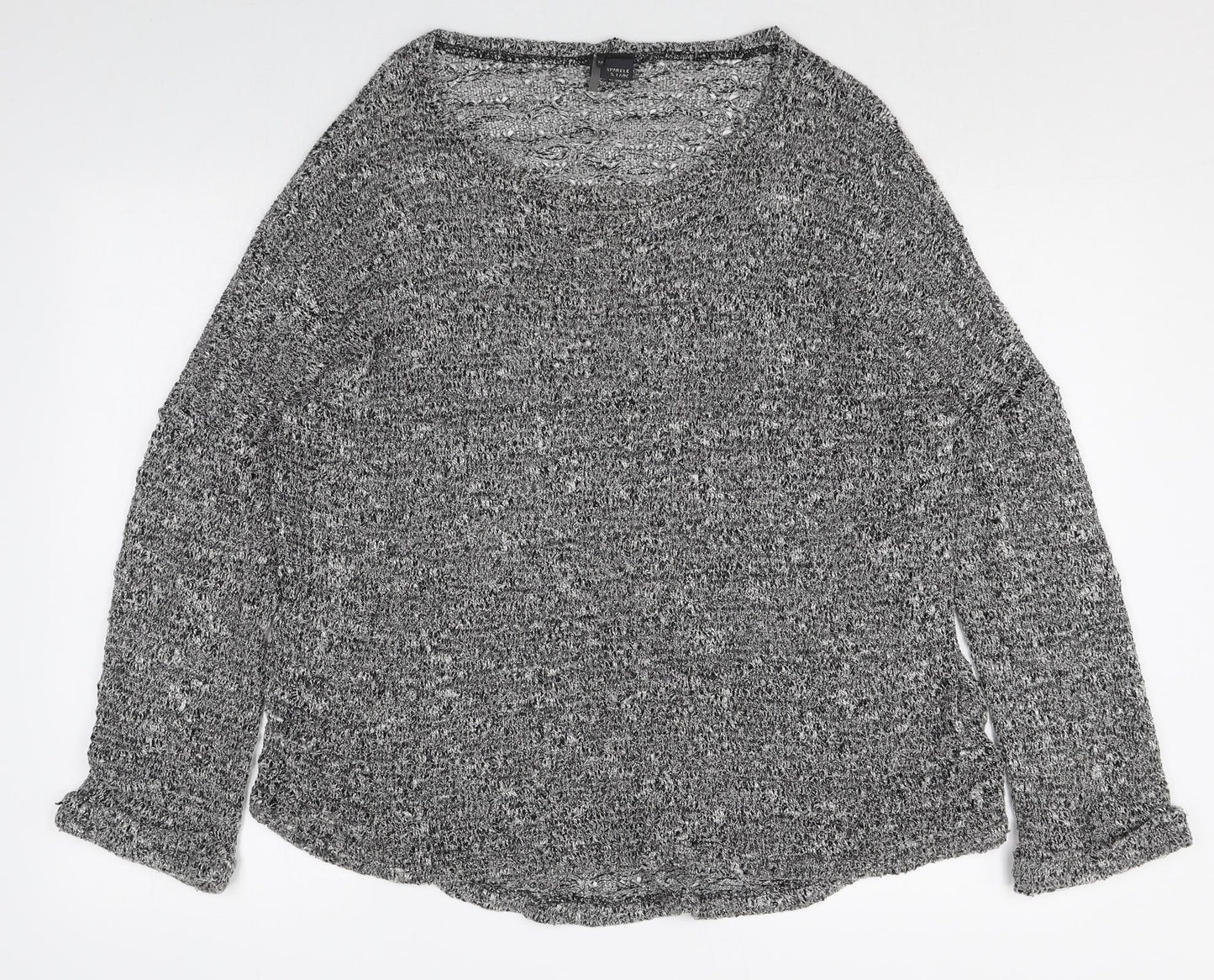Sparkle & Fade Womens Grey Round Neck Rayon Pullover Jumper Size M Pullover