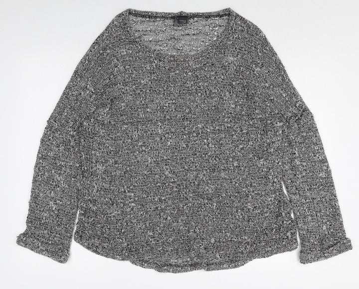 Sparkle & Fade Womens Grey Round Neck Rayon Pullover Jumper Size M Pullover