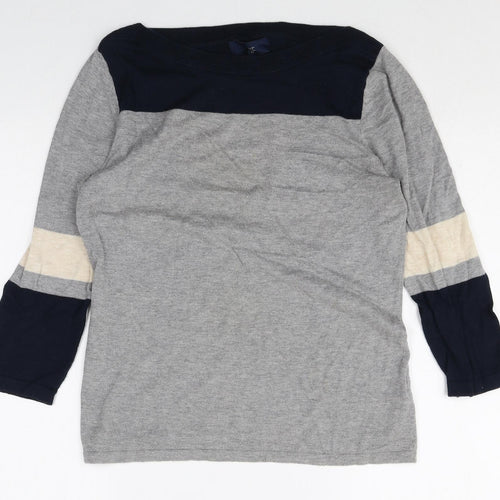 NEXT Womens Multicoloured Boat Neck Cotton Pullover Jumper Size 10 Pullover - Colour Block