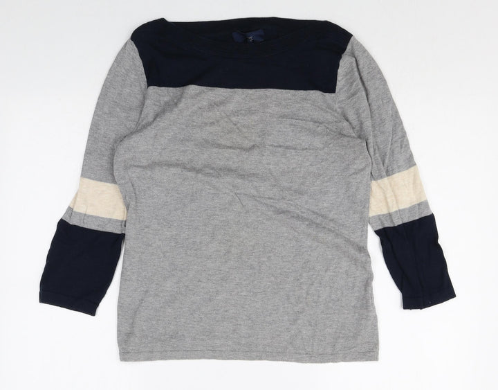 NEXT Womens Multicoloured Boat Neck Cotton Pullover Jumper Size 10 Pullover - Colour Block