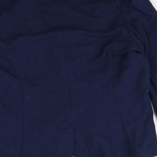 New Look Womens Blue Cotton Jacket Blazer Size 12 Button