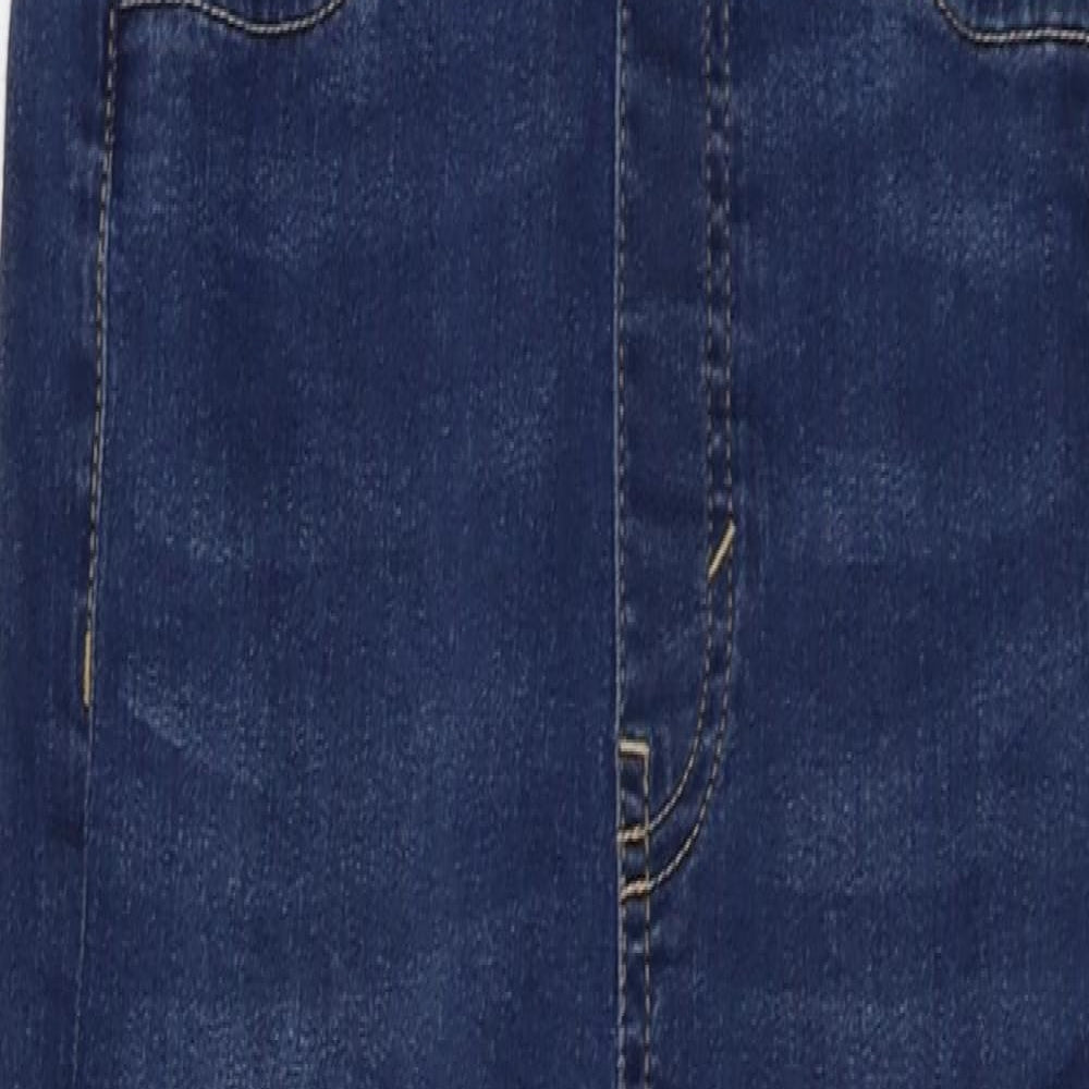 Divided Womens Blue Cotton Dungaree One-Piece Size 8 Zip - Buckle, Pockets