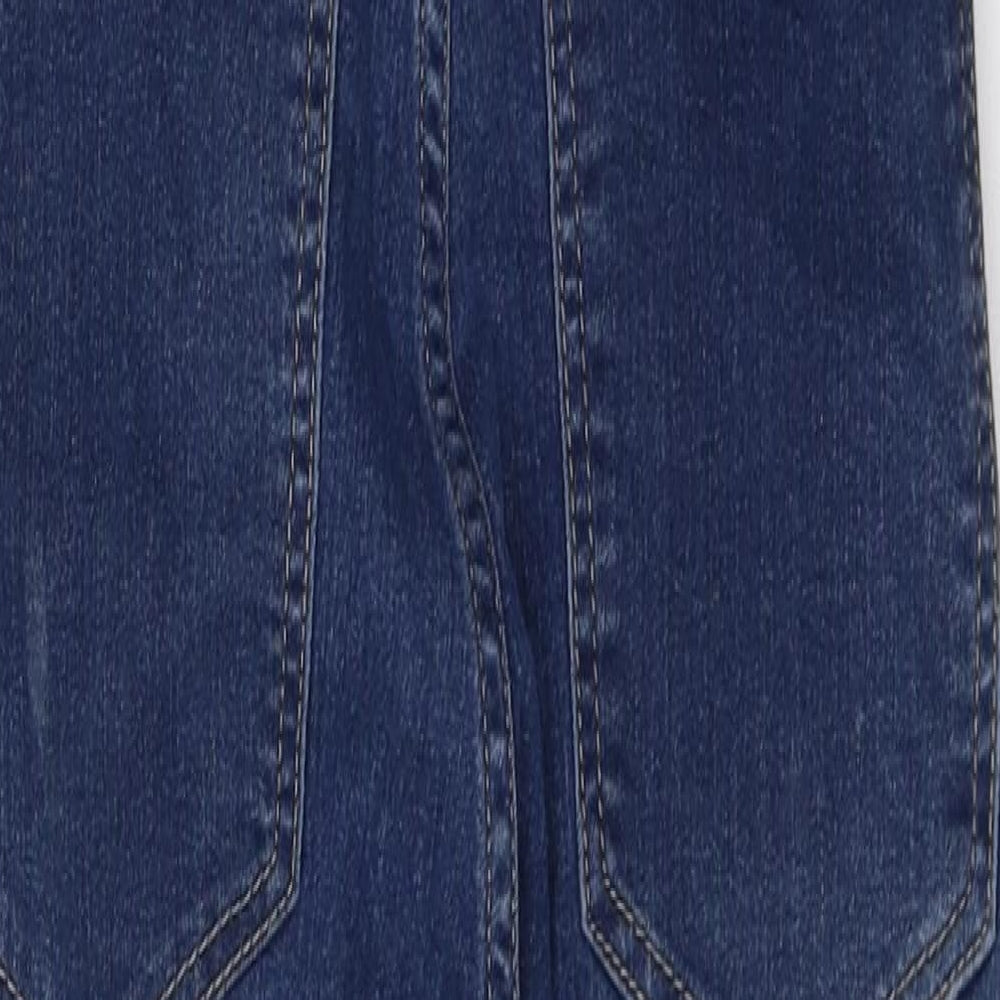 Divided Womens Blue Cotton Dungaree One-Piece Size 8 Zip - Buckle, Pockets