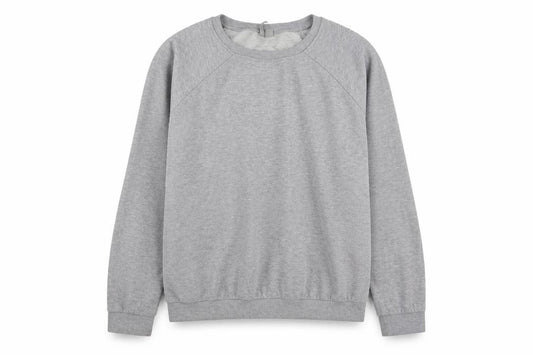Front view of ASOS women’s grey cotton pullover sweatshirt, size UK 12, pullover