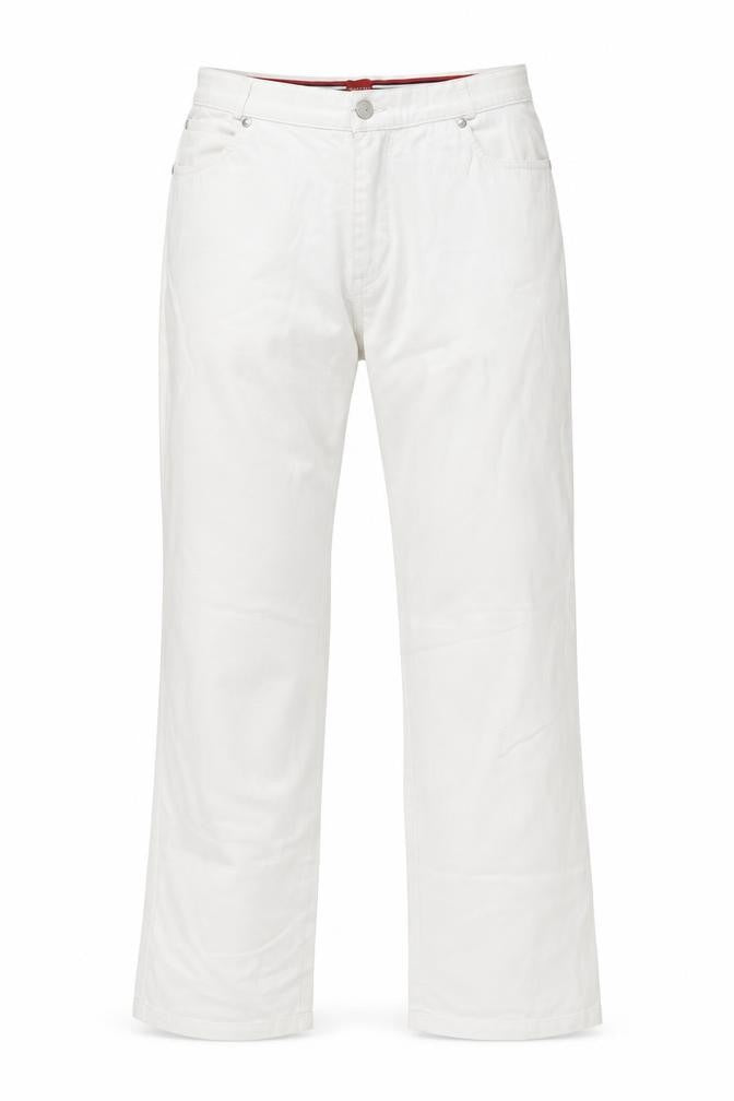 Olsen Womens Ivory Cotton Straight Jeans Size 34 in L29 in Regular Button