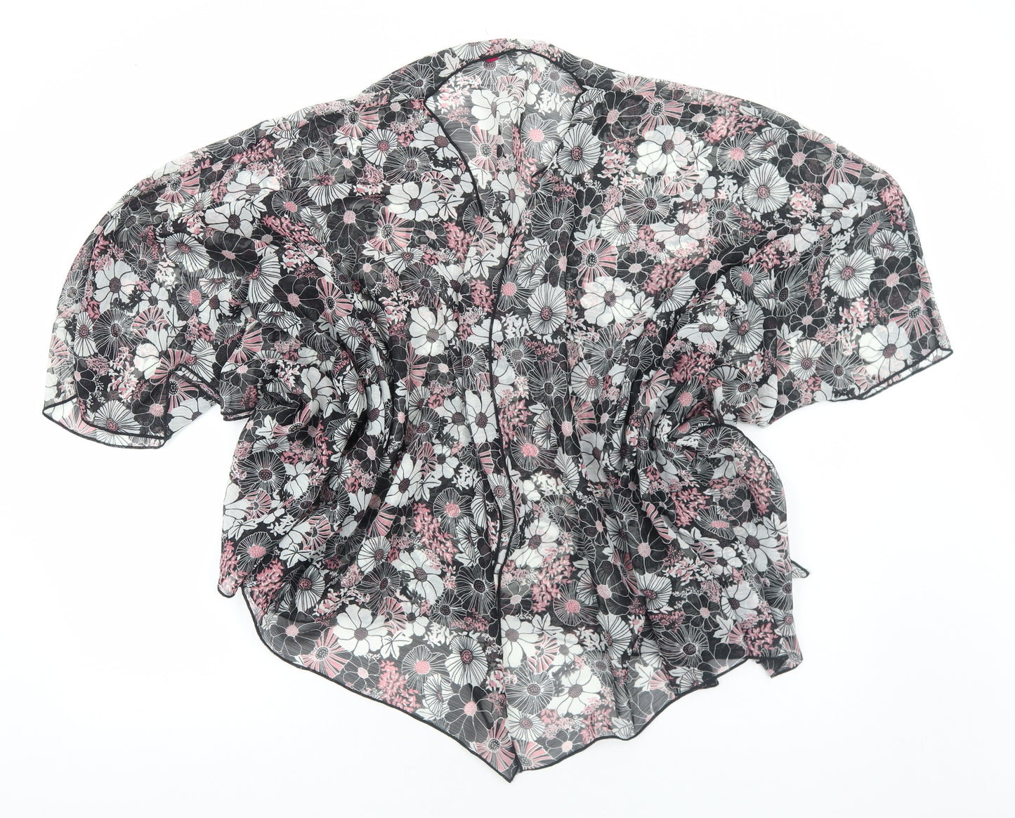 Lovedrobe Womens Black Floral Polyester Basic Blouse Size 22 V-Neck
