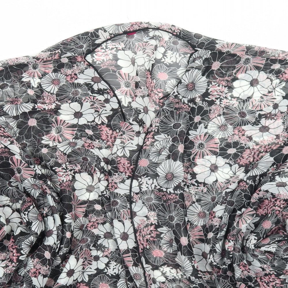 Lovedrobe Womens Black Floral Polyester Basic Blouse Size 22 V-Neck