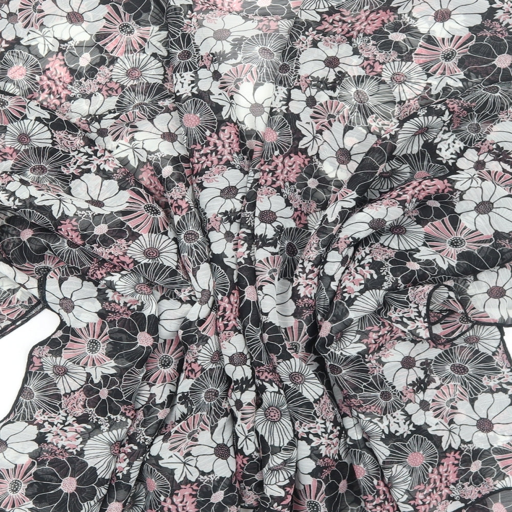 Lovedrobe Womens Black Floral Polyester Basic Blouse Size 22 V-Neck