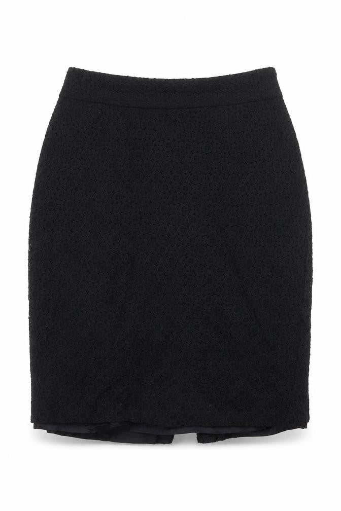 Monsoon Womens Black Geometric Cotton Mini Skirt Size 14 Zip