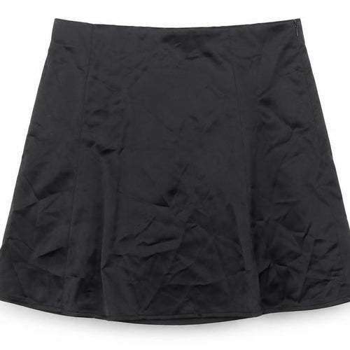 Ardene Contemporary Wear Womens Black Polyester A-Line Skirt Size M Zip