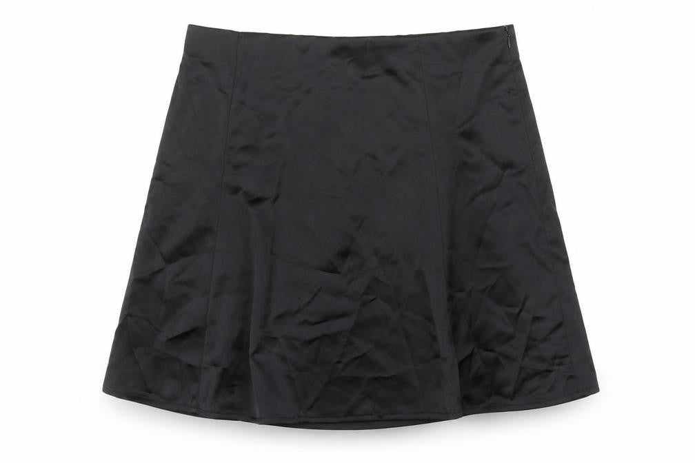 Ardene Contemporary Wear Womens Black Polyester A-Line Skirt Size M Zip
