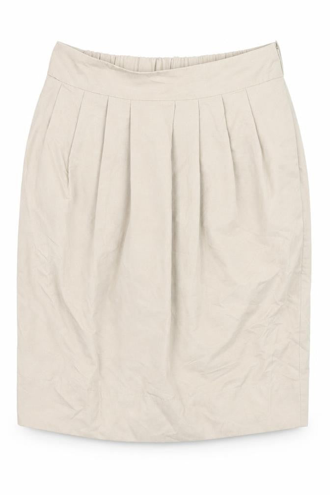 John Lewis Womens Beige Cotton Tulip Skirt Size 12 Zip