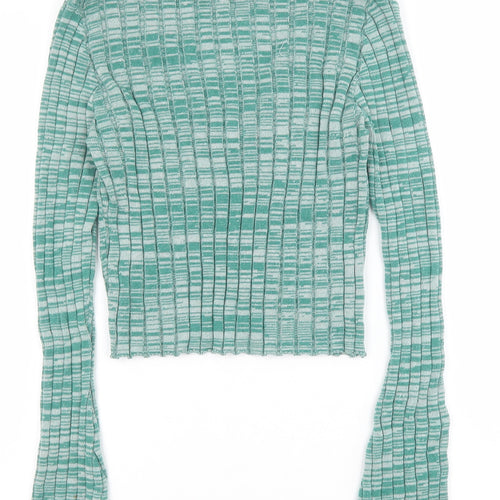 Cider Womens Green V-Neck Polyester Pullover Jumper Size S Pullover