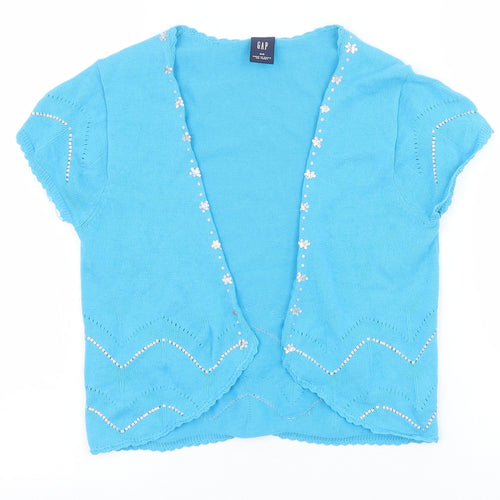 Gap Womens Blue V-Neck 100% Cotton Cardigan Jumper Size S
