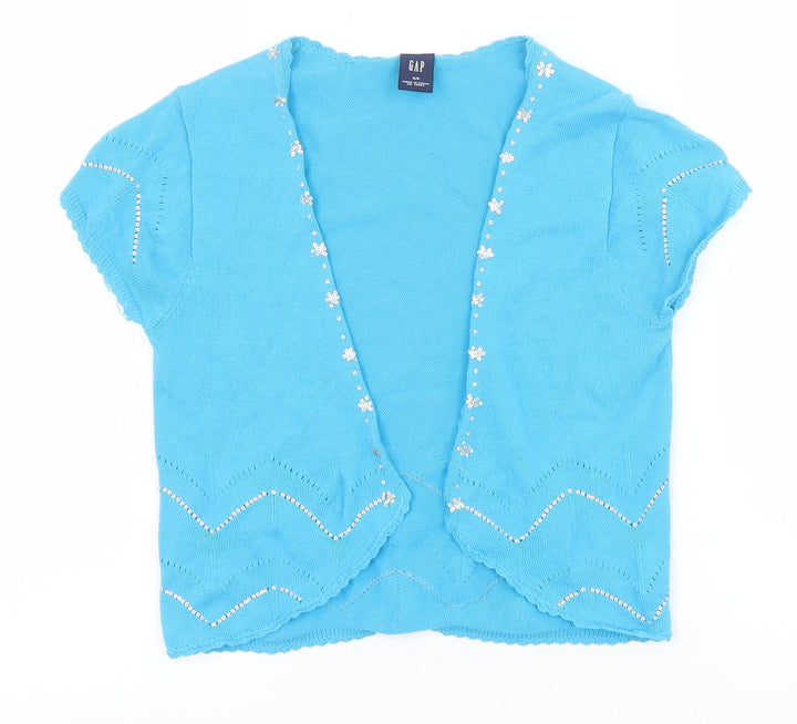 Gap Womens Blue V-Neck 100% Cotton Cardigan Jumper Size S