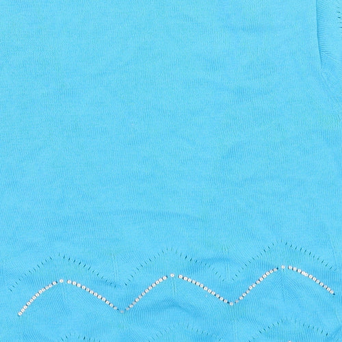 Gap Womens Blue V-Neck 100% Cotton Cardigan Jumper Size S