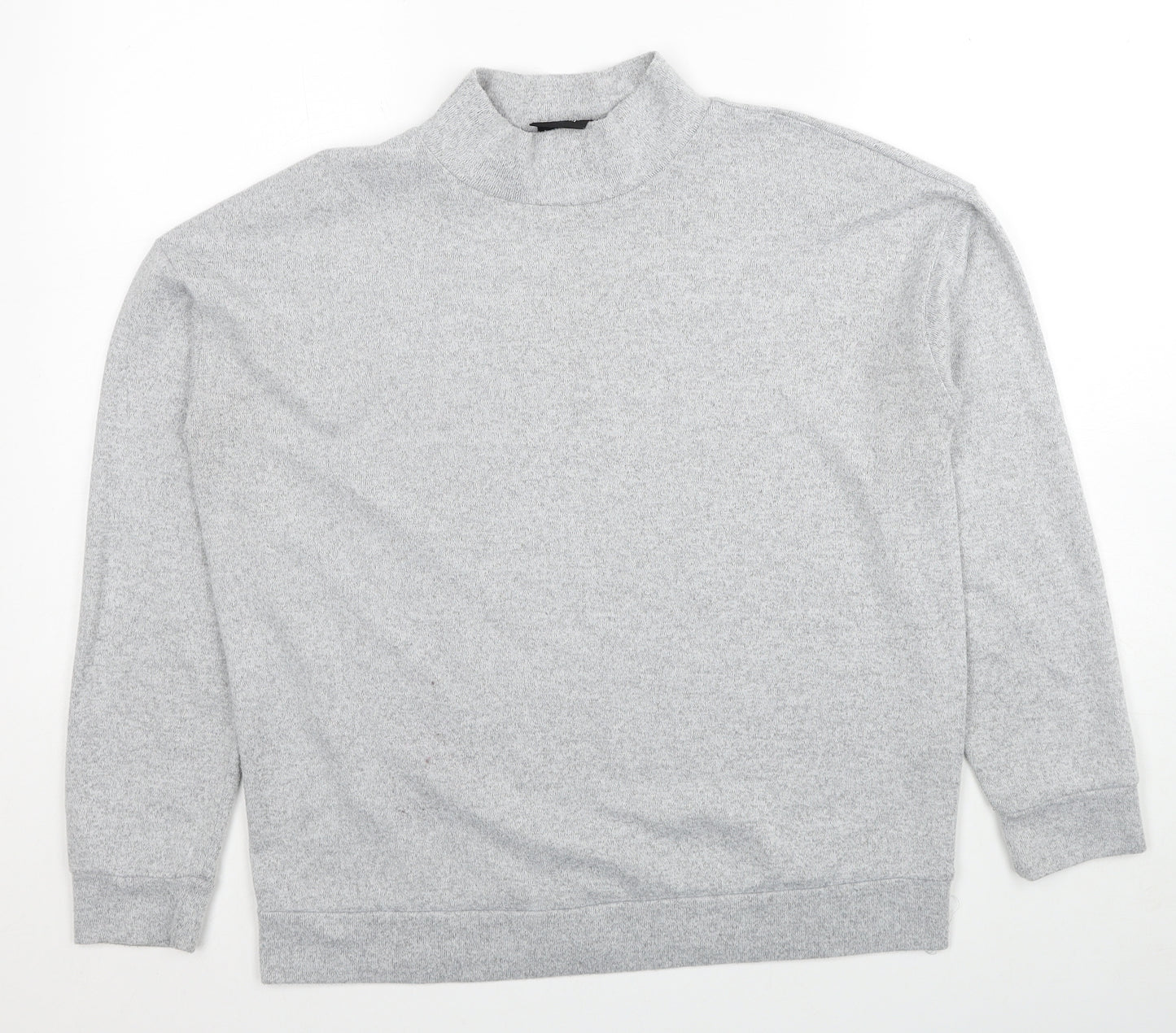 b.young Womens Grey High Neck Polyester Henley Jumper Size L Pullover