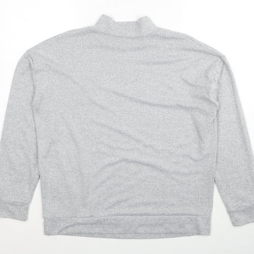 b.young Womens Grey High Neck Polyester Henley Jumper Size L Pullover
