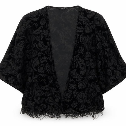 New Look Womens Black V-Neck Geometric Polyester Cardigan Jumper Size 14