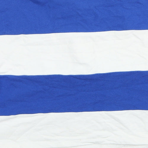 Primark Womens Blue Striped Cotton Basic Polo Size 14 Collared - Size 14-16