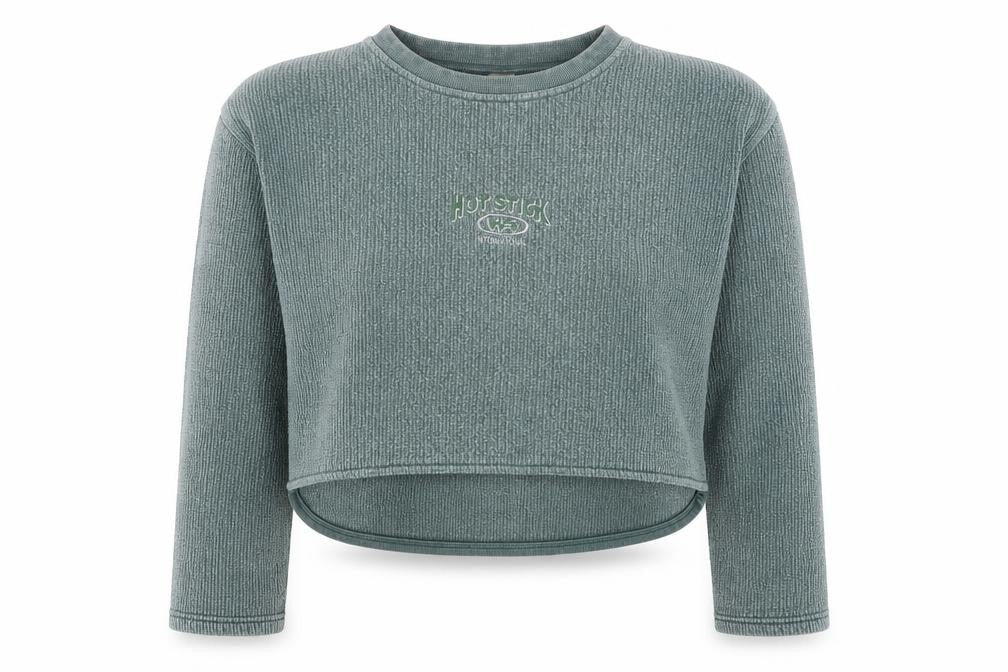 Front view of Hot Stick women’s blue cotton pullover sweatshirt one size pullover