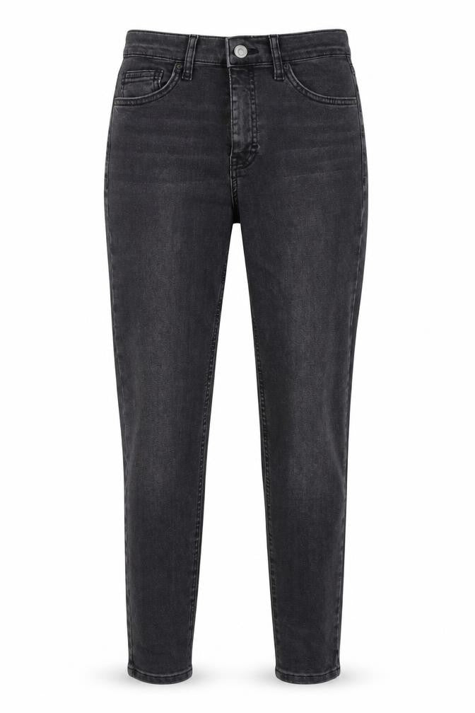 Topshop Womens Black Cotton Straight Jeans Size 25 in Regular Zip