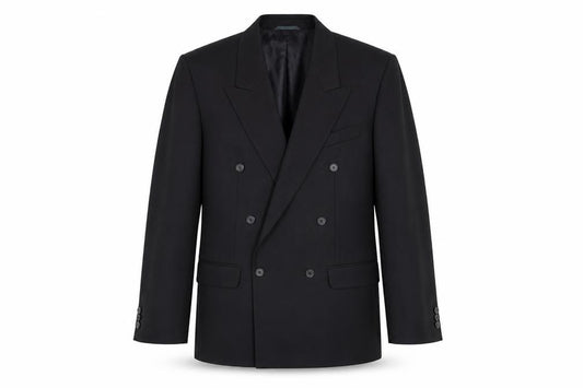 Front view of Burton men’s black polyester jacket suit jacket, size 40, regular