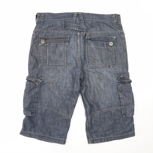 UrbanSpirit Mens Blue Cotton Cargo Shorts Size 34 in Regular Zip