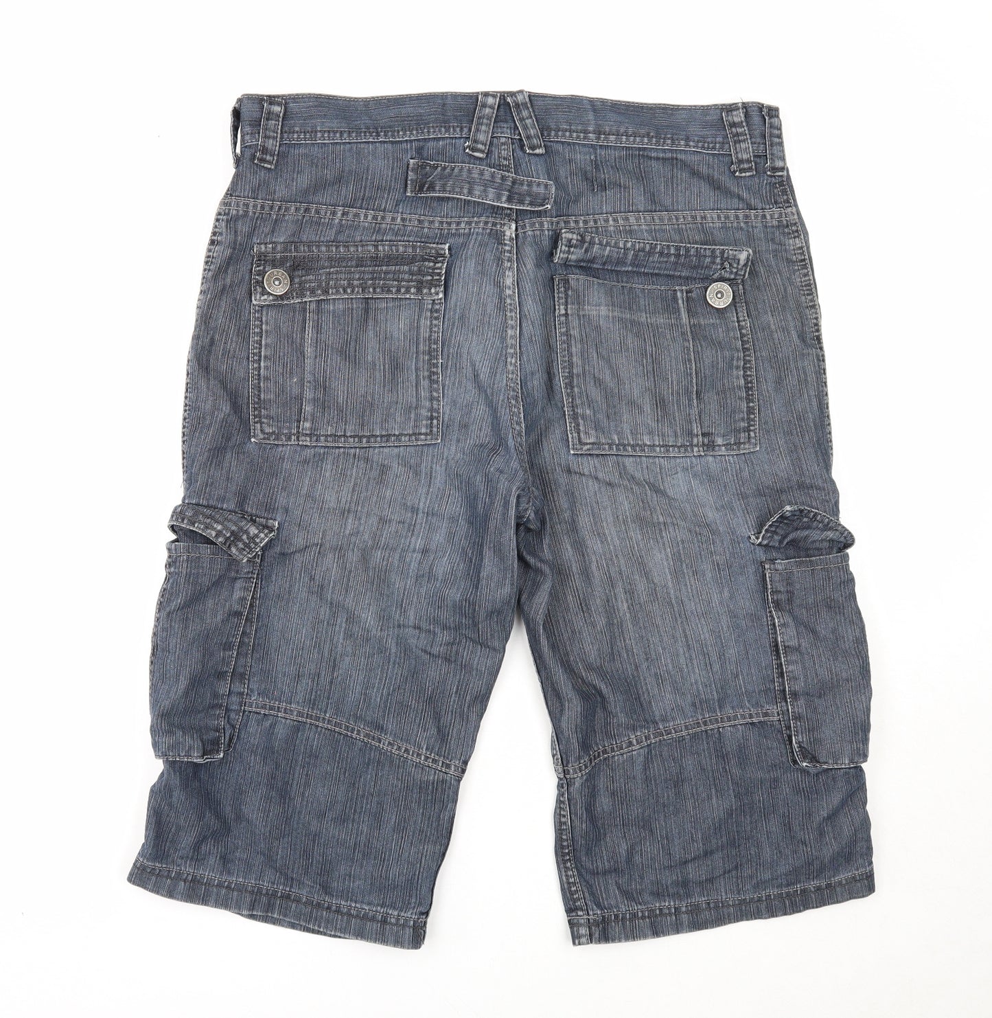 UrbanSpirit Mens Blue Cotton Cargo Shorts Size 34 in Regular Zip