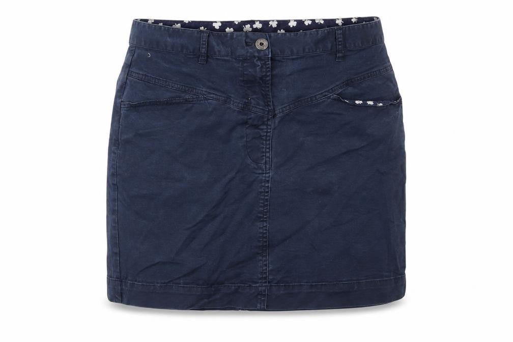Brooks Brothers Womens Blue Cotton Mini Skirt Size 8 Zip
