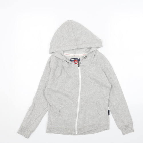 Lee Cooper Womens Grey Cotton Full Zip Hoodie Size 8 Zip - Pockets