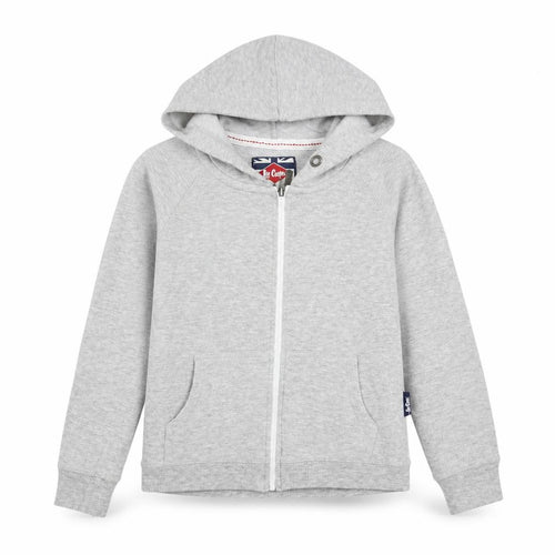 Lee Cooper Womens Grey Cotton Full Zip Hoodie Size 8 Zip - Pockets