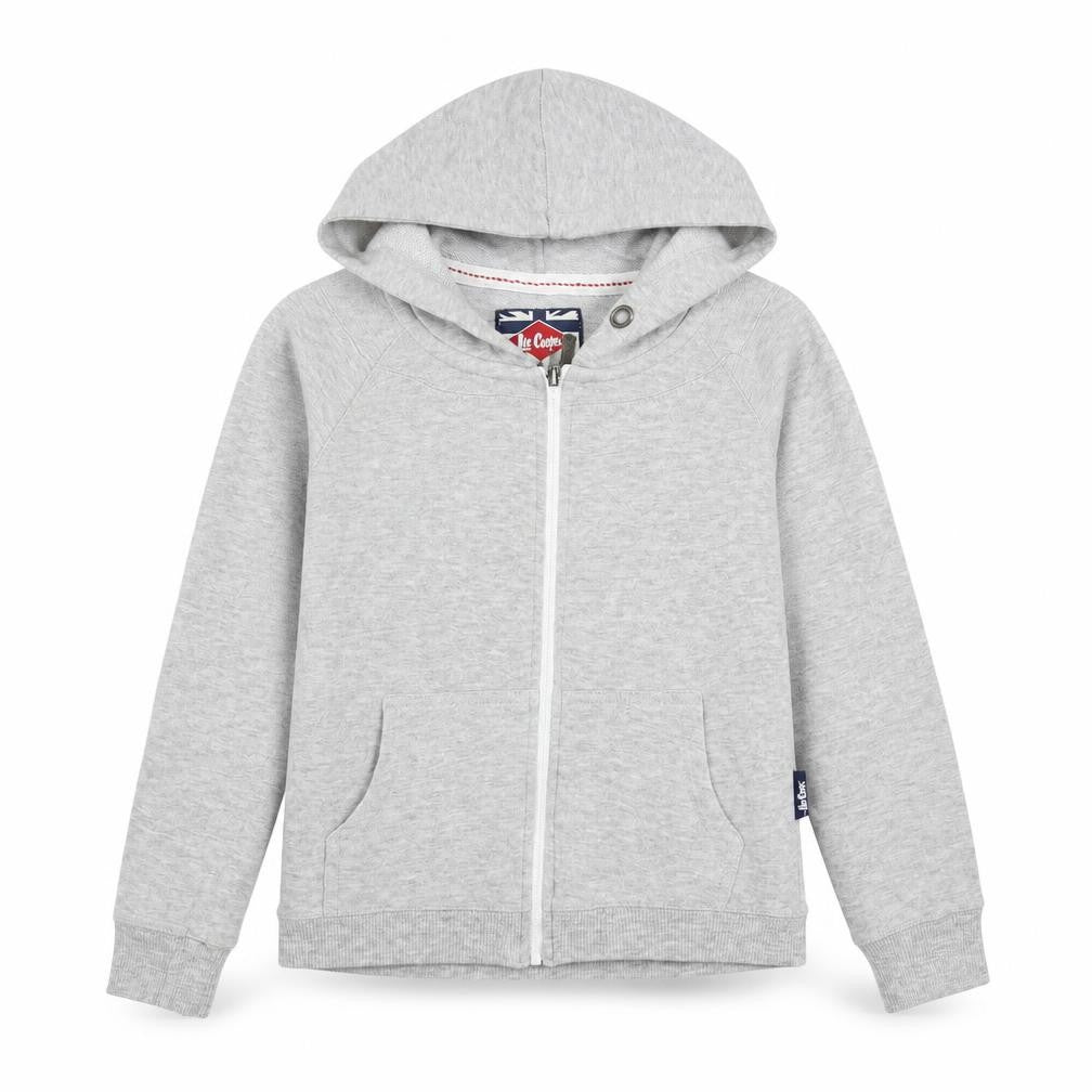 Lee Cooper Womens Grey Cotton Full Zip Hoodie Size 8 Zip - Pockets