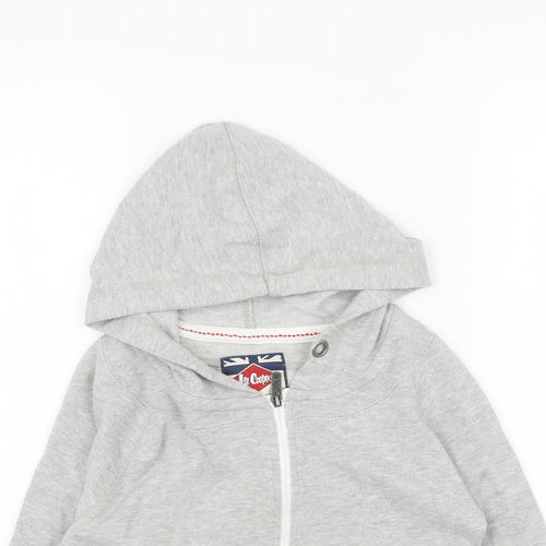 Lee Cooper Womens Grey Cotton Full Zip Hoodie Size 8 Zip - Pockets