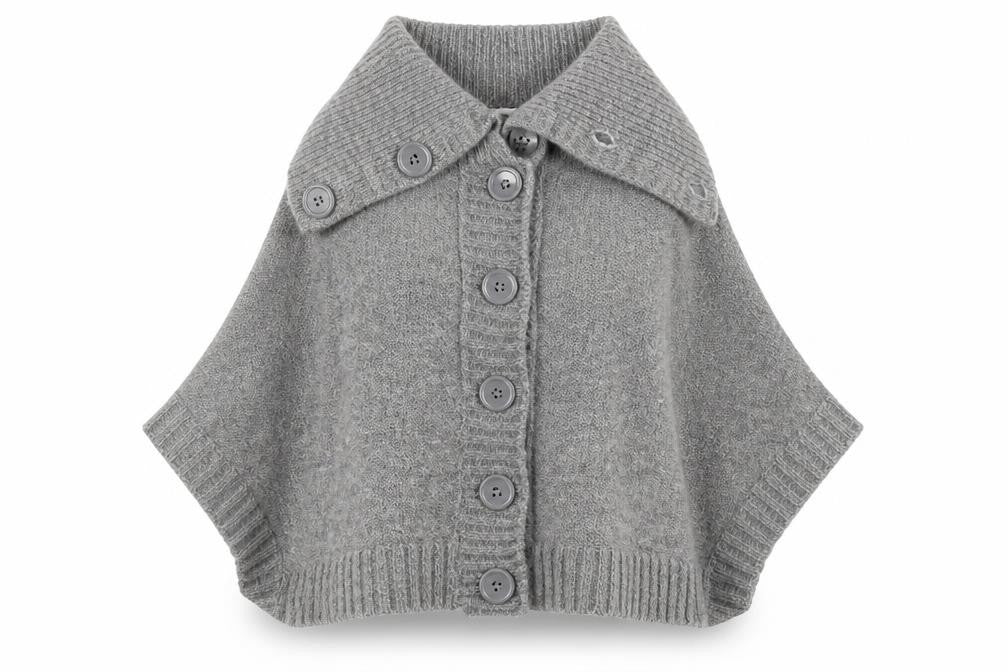 Papaya Womens Grey Collared Acrylic Cardigan Jumper Size 16