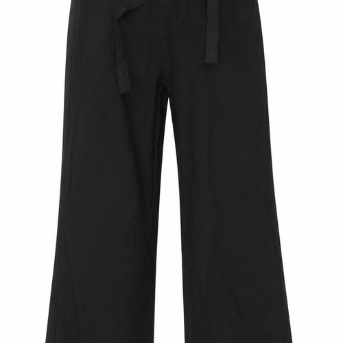 Casual Comfort Womens Black Cotton Trousers Size 12 L30 in Regular Button